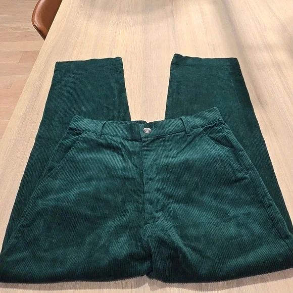 Extremely RARE Malbon Corduroy Mens Pants Green 30x27 Casual Golf Made in Korea